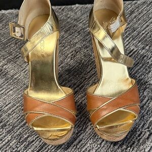 Jimmy Choo Gold and Brown Heels